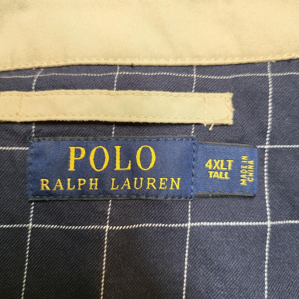 Polo Ralph Lauren Jacket Mens 4XLT Beige Bomber Collared Full Zip Lined - Picture 2 of 11